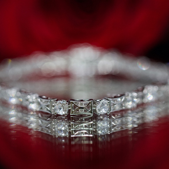 925S Tacori White Topaz Tennis Bracelet - Picture 4 of 8